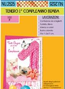 BIGLIETTI I  COMPLEANNO ROSA NU.2525
