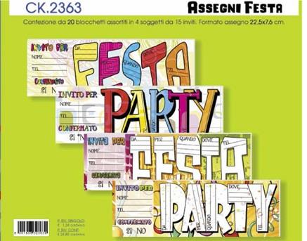 INVITI ASSEGNI FESTA CK2363