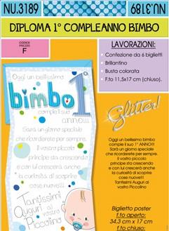BIGLIETTI I COMPLEANNO BIMBO NU3189