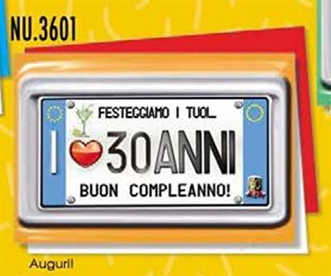 BIGLIETTI BUON COMPLEANNO 30 NU3601