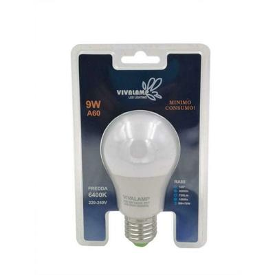 LAMPADINA LED 9W  6400K E27 A60 LUCE FREDDA