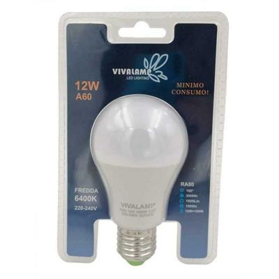 LAMPADINA LED 12W  6400K E27 A60 LUCE FREDDA