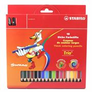 STABILO TRIO MAXI 18 PASTELLI JUMBO TRIANGOLARE + TEMPER