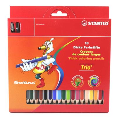 STABILO TRIO MAXI 18 PASTELLI JUMBO TRIANGOLARE + TEMPER
