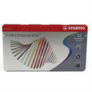 PASTELLI STABILO ACQUACOLOR 12 COLORI SCATOLA METALLO