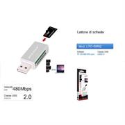 Lettore Di Schede ARGENTO Memory Card Usb 2.0 480 Mbps Tf/Sd/M2/Ms Card Lto-Sm02