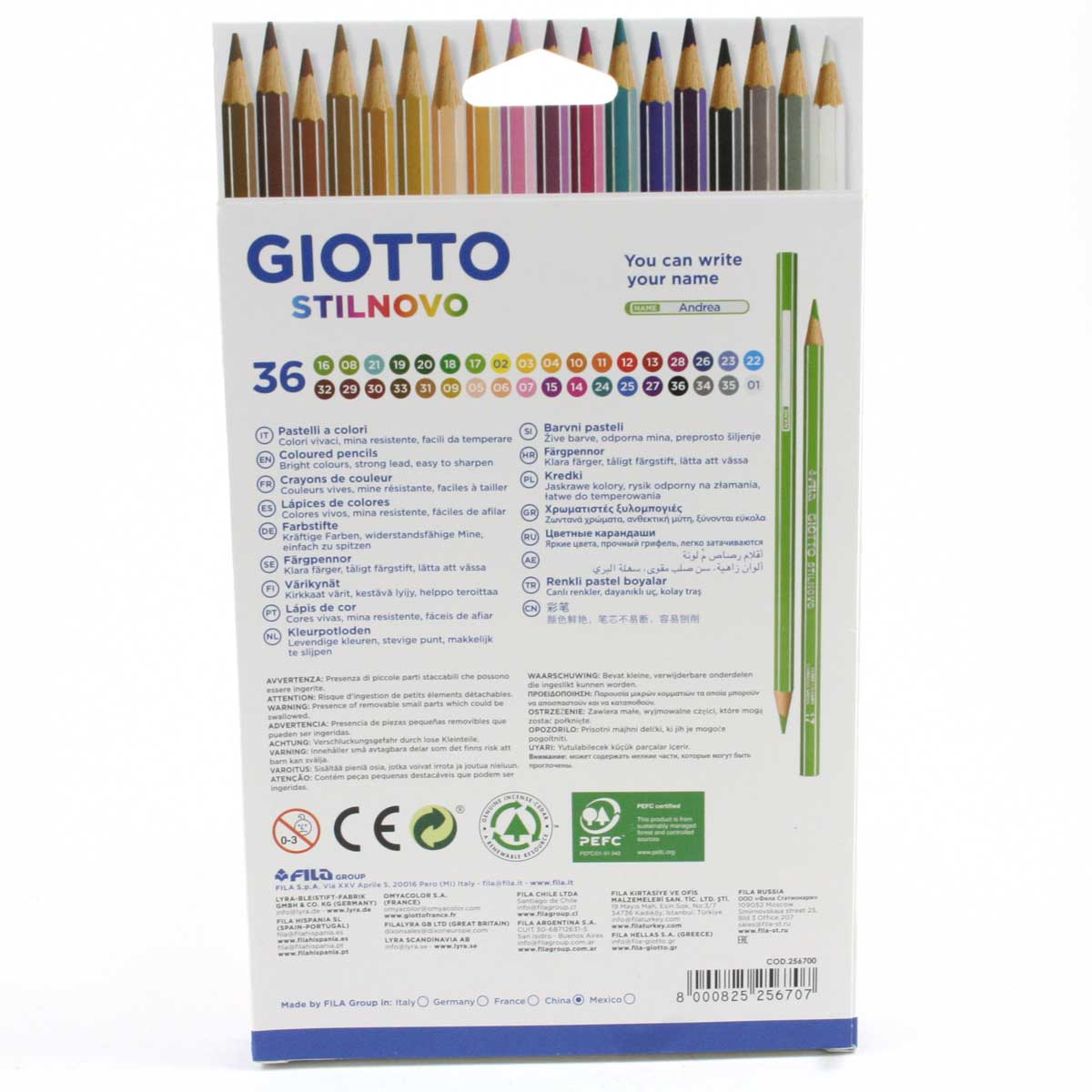 Matite colorate classiche 36 pz GIOTTO Stilnovo Colori assortiti 093000