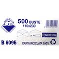 BUSTE RICICLATE 11X23 GR.80 PZ.500 CON FINESTRA BIANCHE